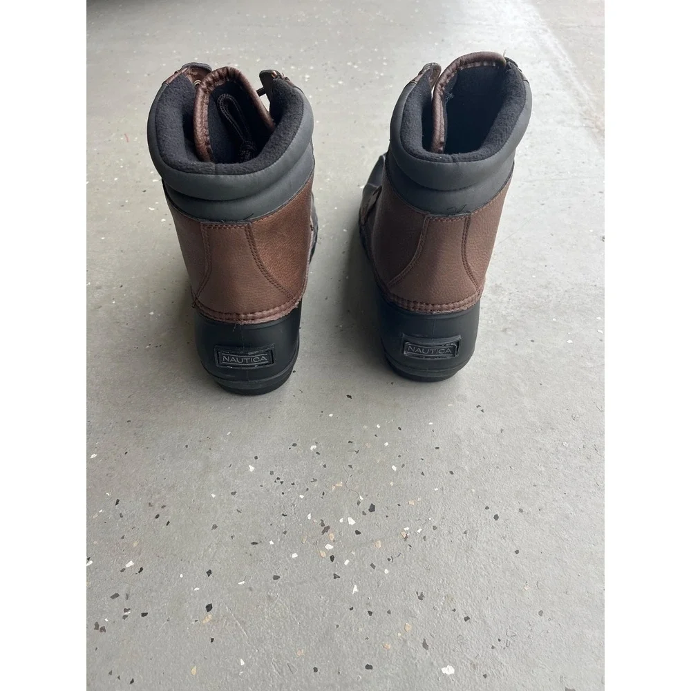 Nautica Channing Waterproof Duck Boots Mens 13 Brown Lace Up Insulated